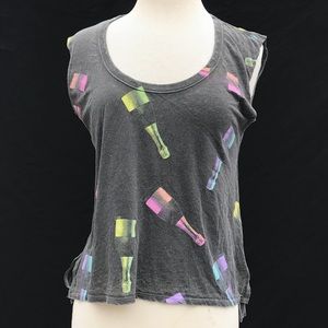 Chaser: Colorful Champagne Vintage Black Tank